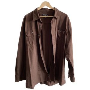 Dakota Work Pro Series Button Up Shirt Size 2XL - Brown